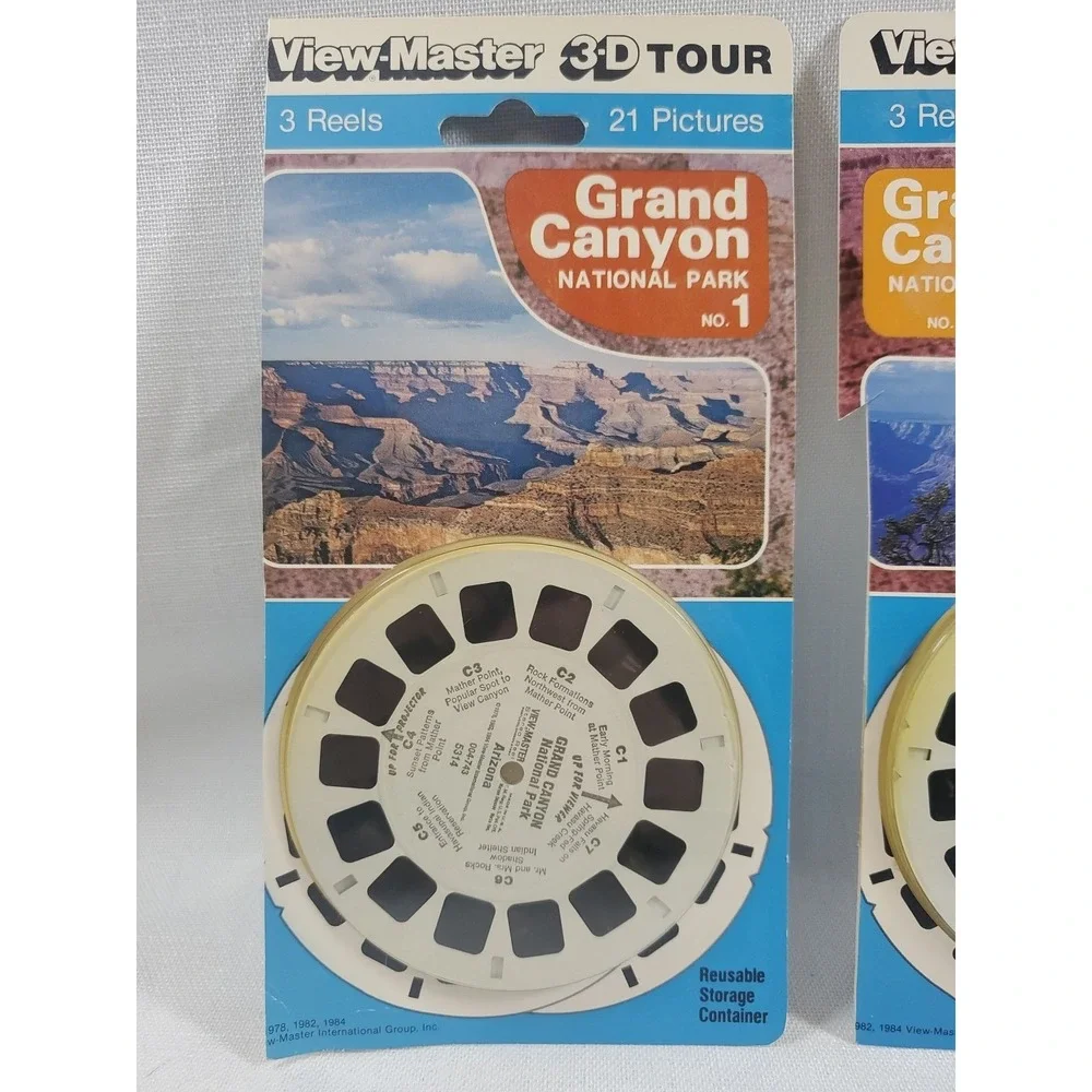 Vintage • View Master 3-D Tour-Grand Canyon No 1 & 2 - NOS - 3 Reels/21 Pictures